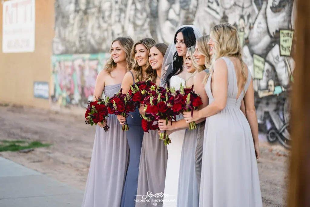 bride and bridesmaids