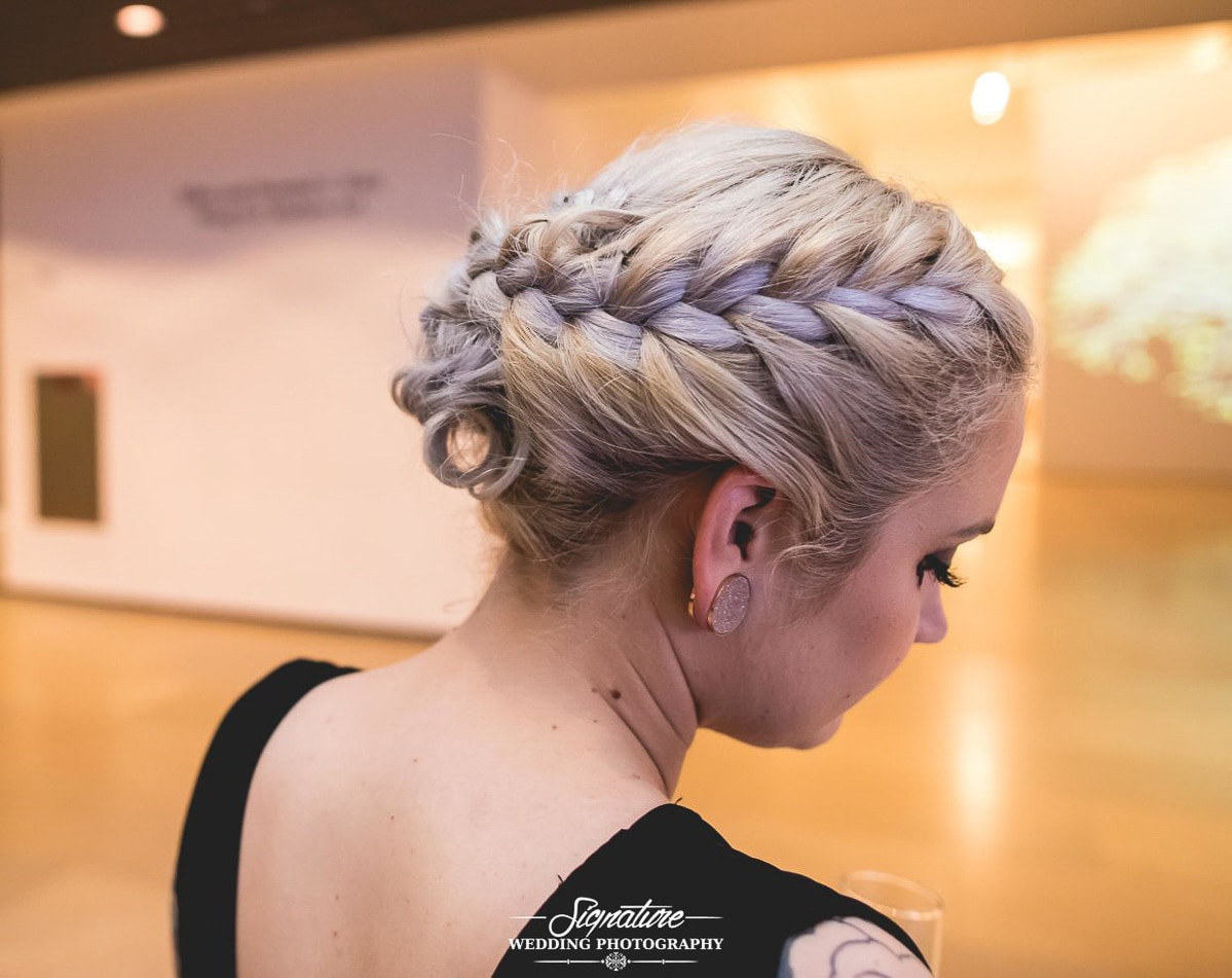 Side of bridesmaid's hair
