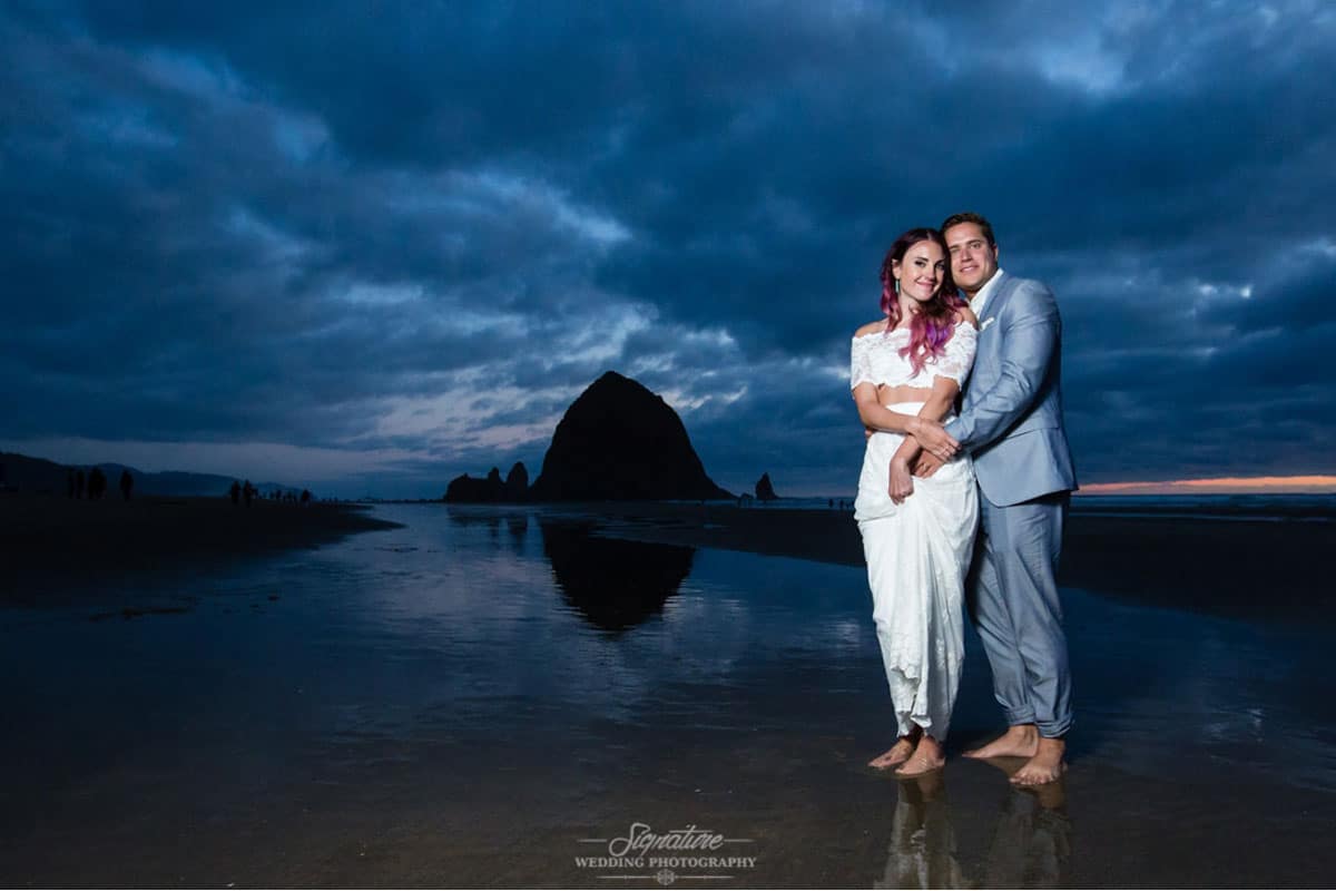 newlyweds on oregon coast