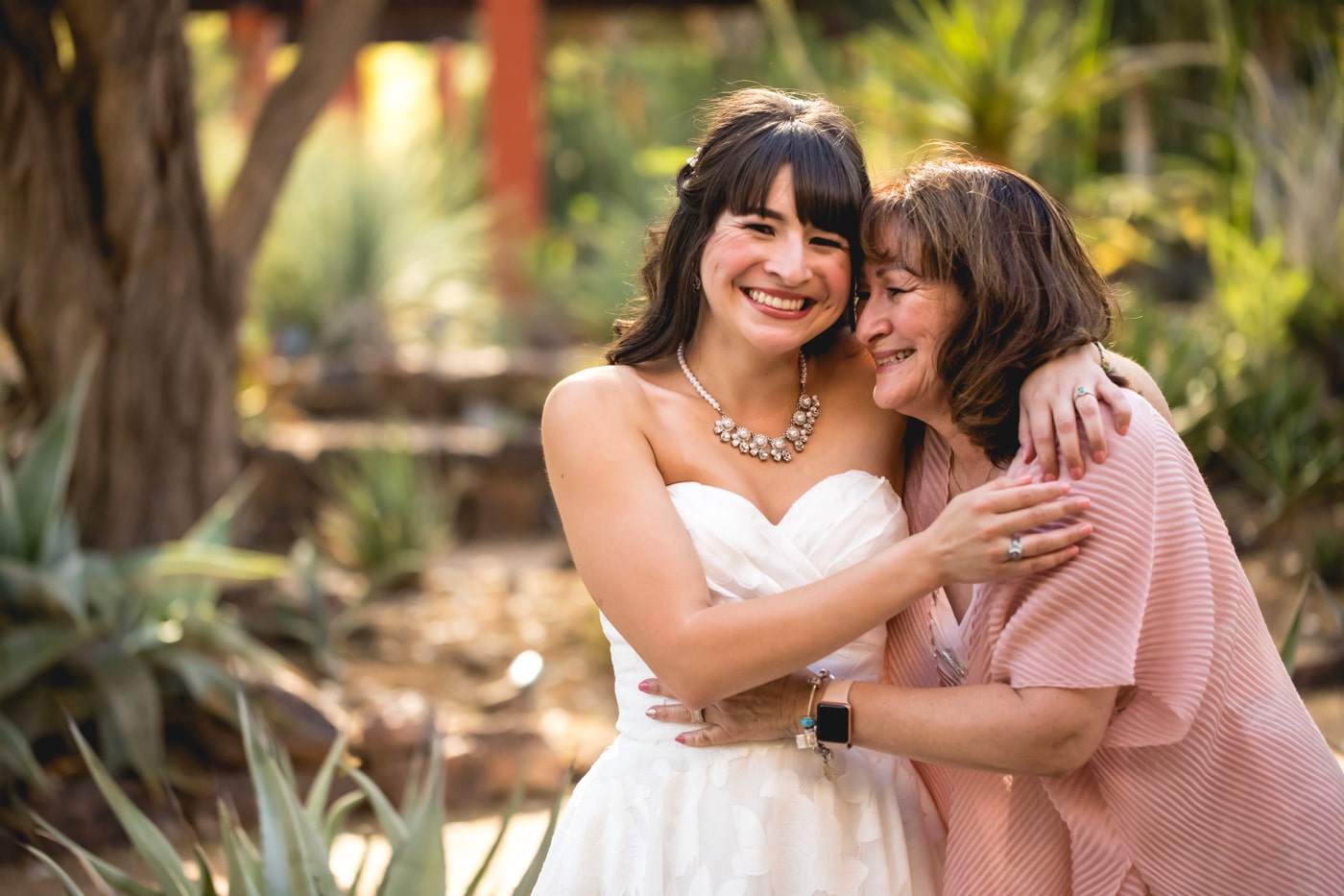Mother and bride smiling