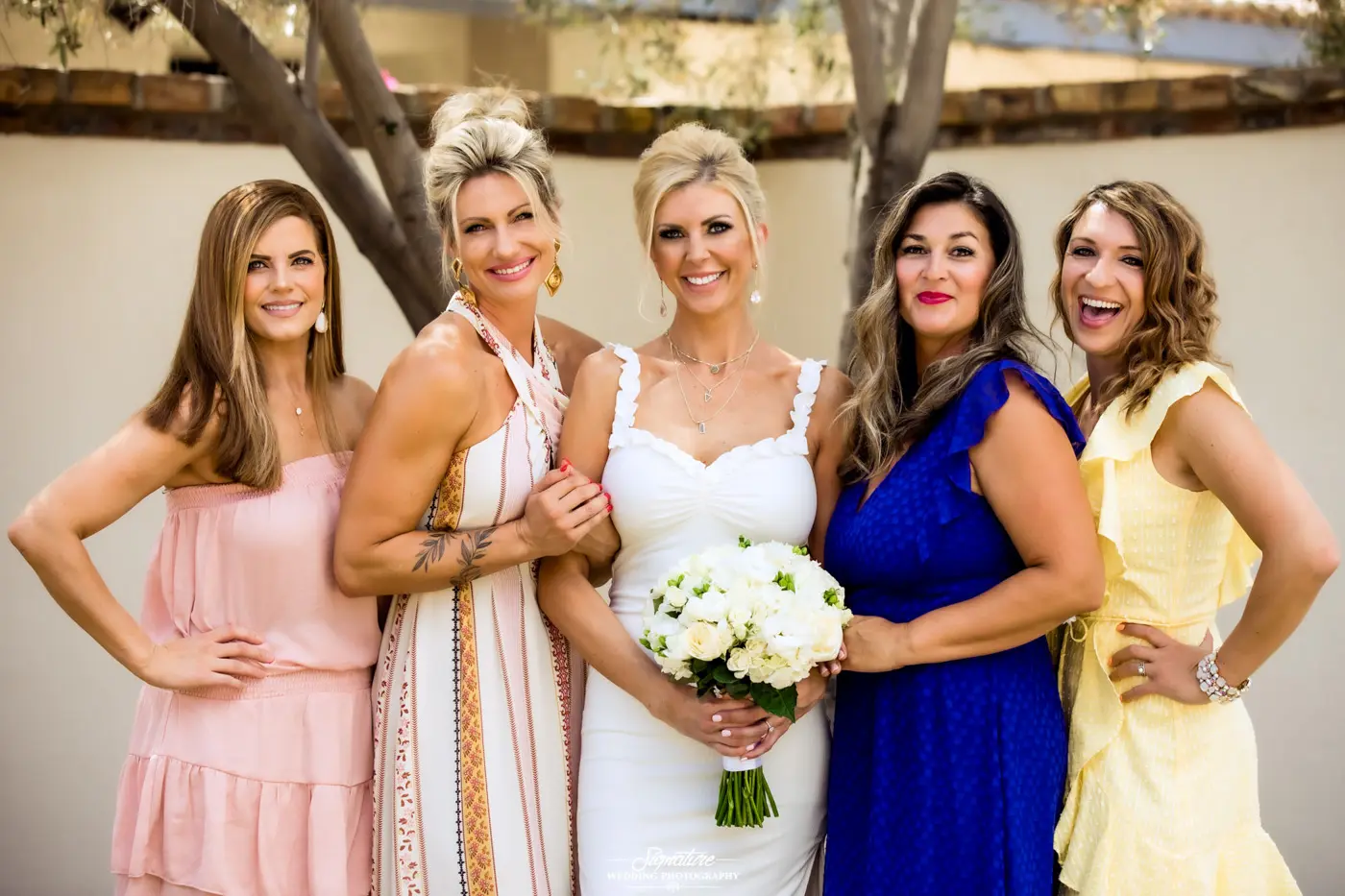 Bride with women in family
