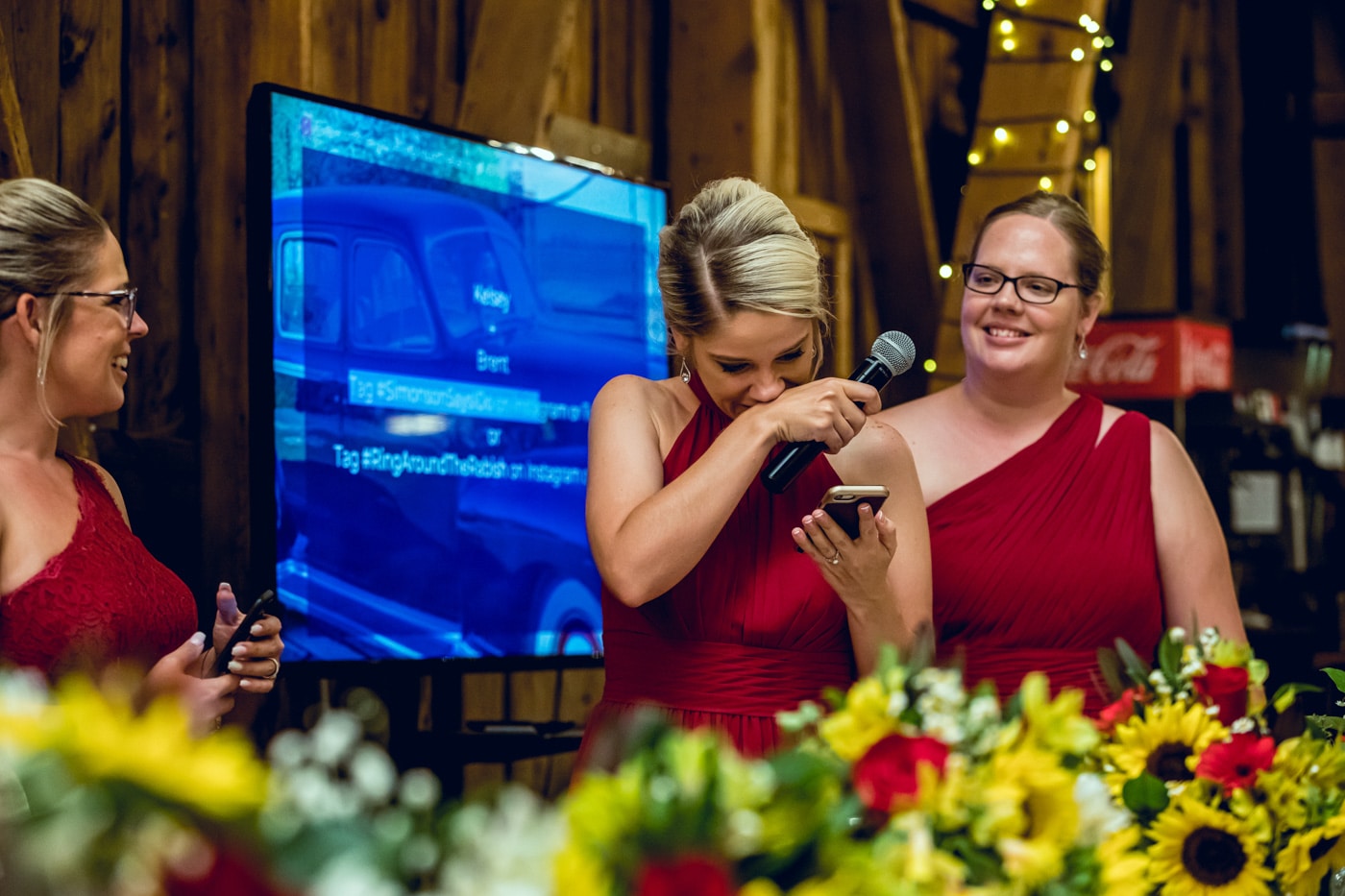 Maid of honor emotion for speech at reception
