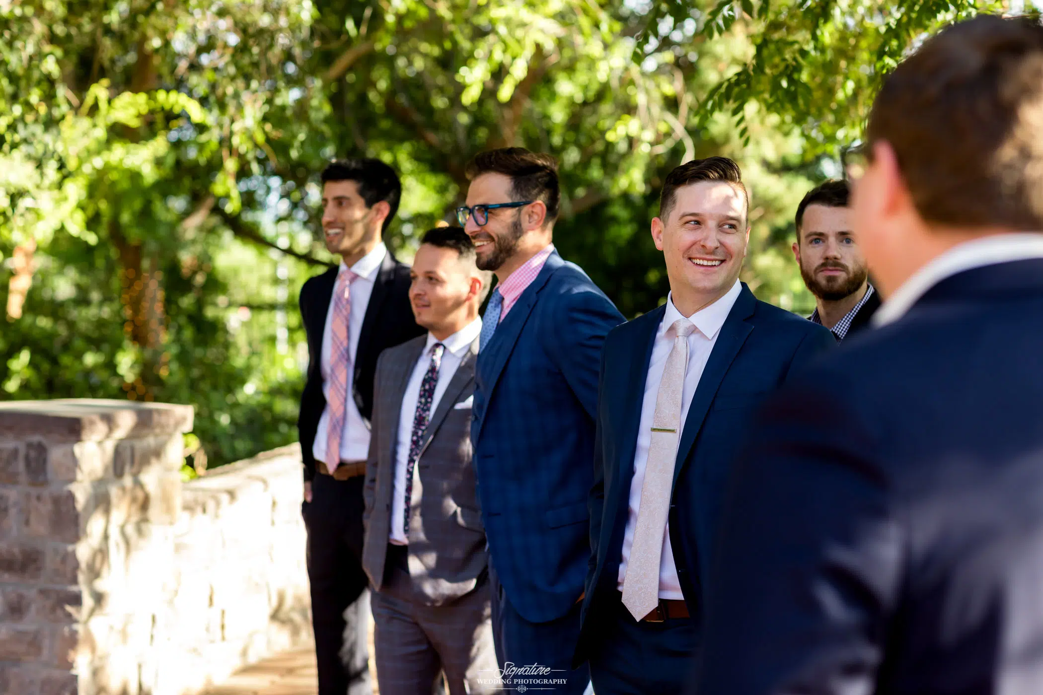 Groom and groomsmen candid