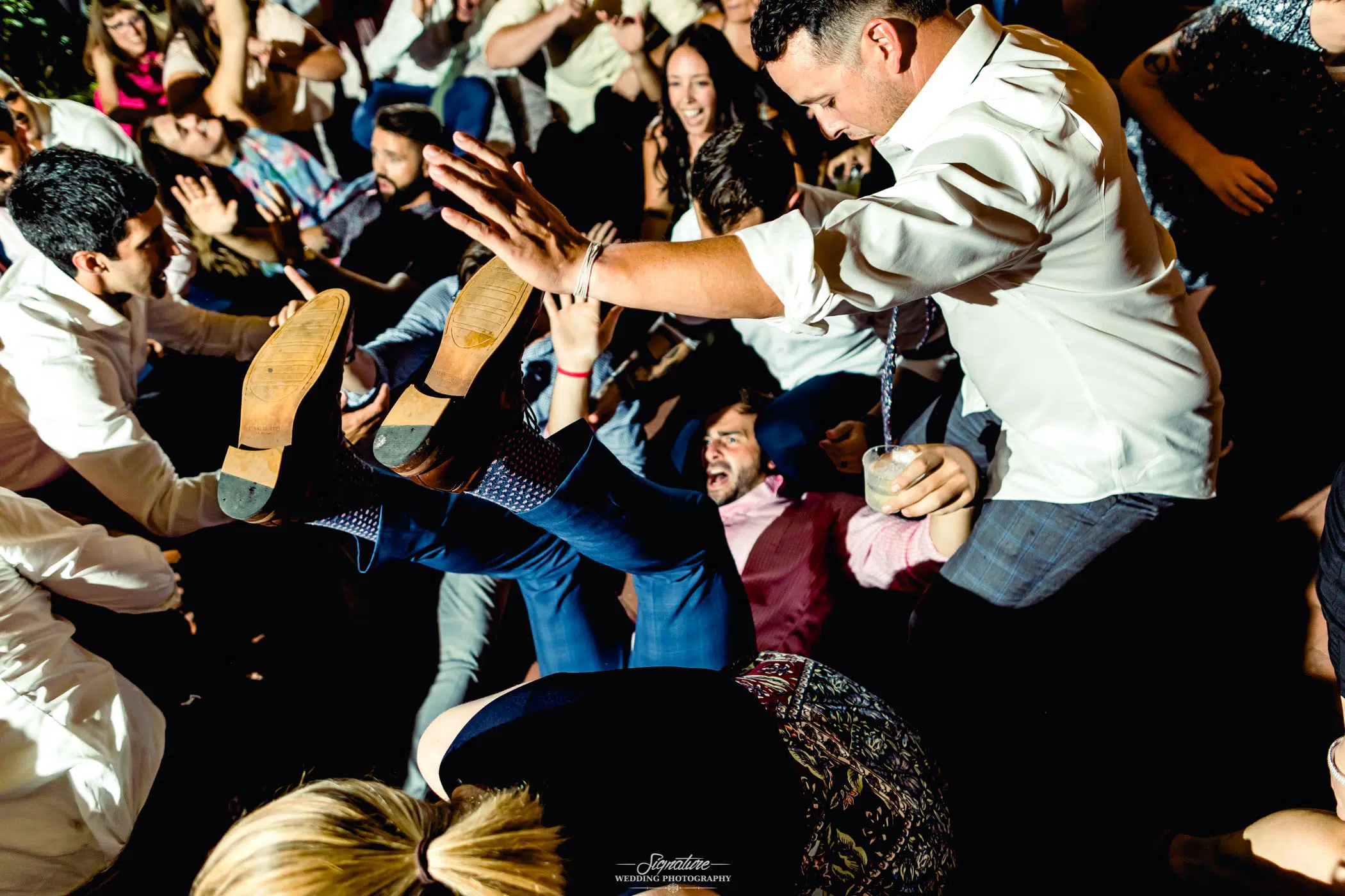 Man fell on floor dancing during reception
