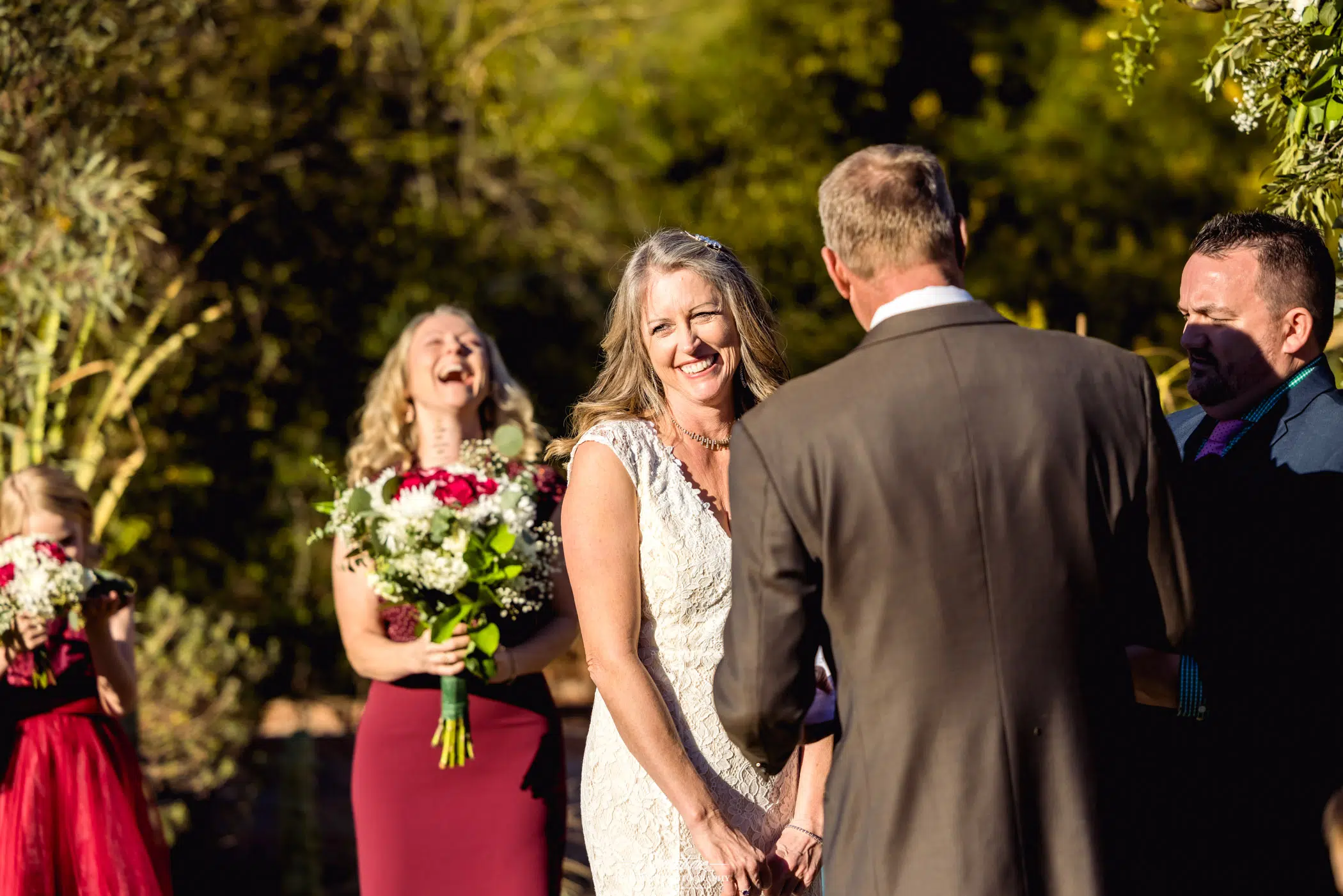 Bride and groom during ceremony candid