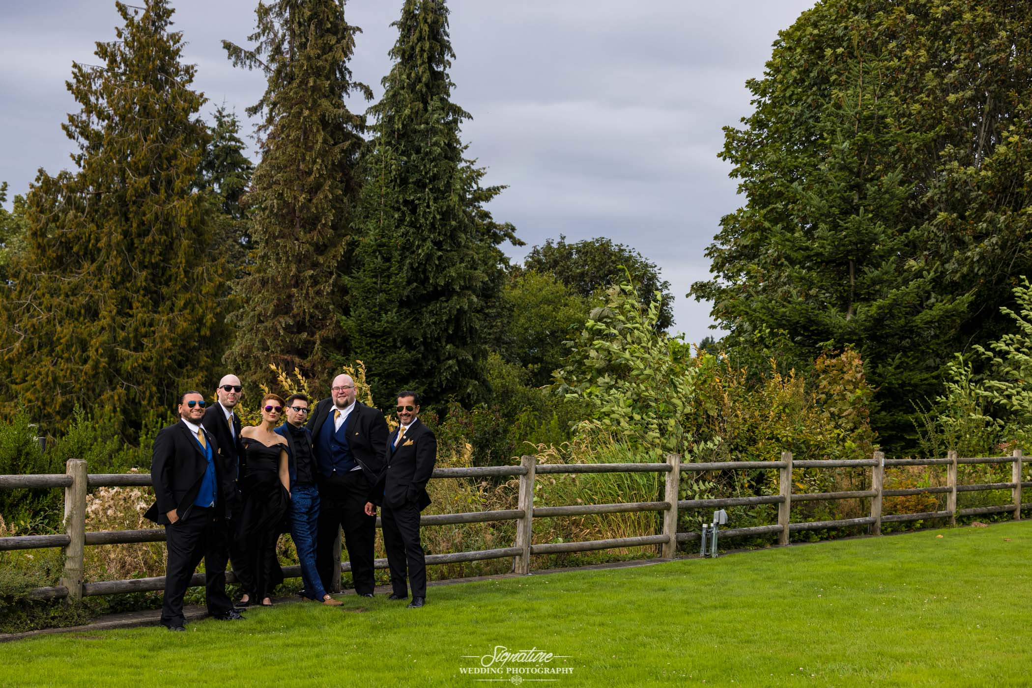 Groom with groomspeople
