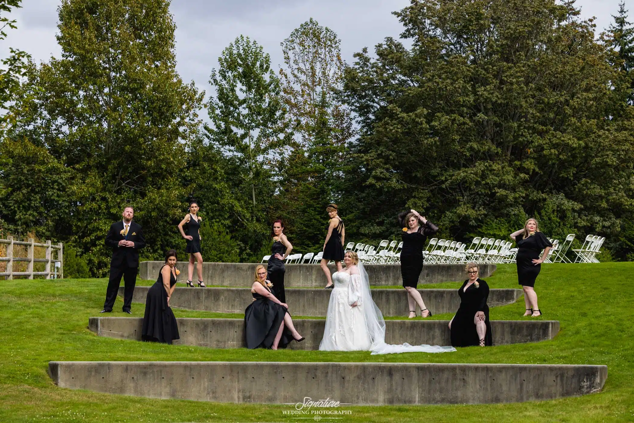 Bride and bridal party