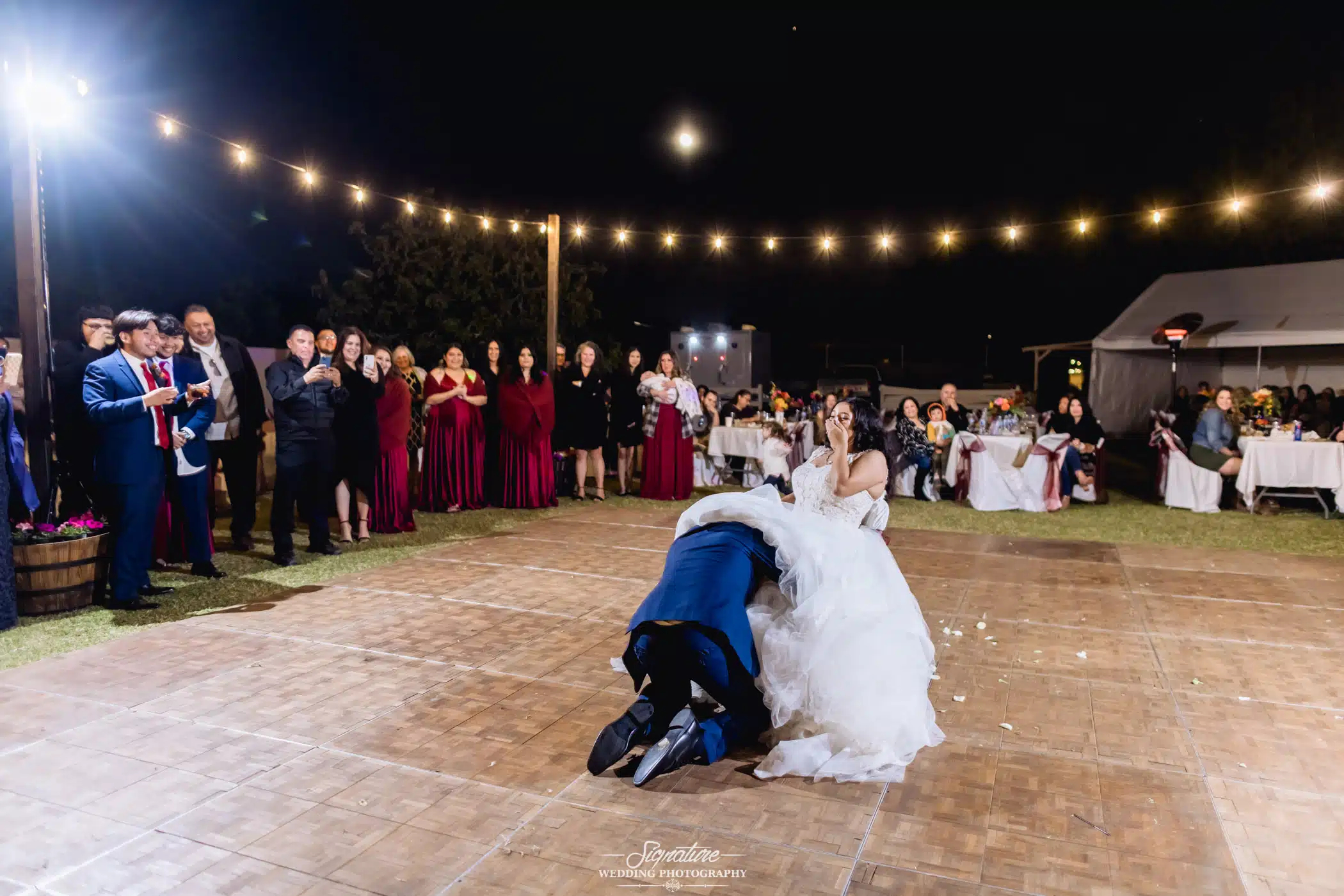 Getting the garter from bride